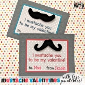 Adhesive Mustache Valentines {Free Printable}
