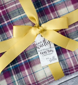 No Sew Blanket Scarf with Printable Gift Tags
