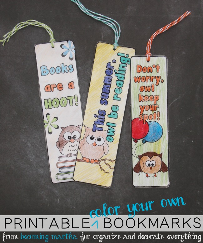 Color Your Own Printable Bookmarks!